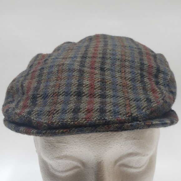 Horka First Class Cashmere Lambs Wool Checkered Newsboy Hat Cap Extra Small - Picture 1 of 11